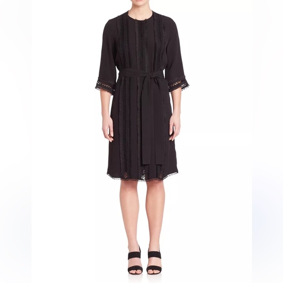 Adam Lippes Black Embroidered Dress - Picture 1 of 11